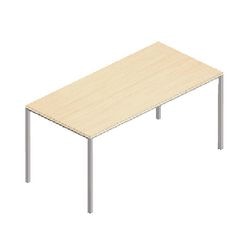 Table de réunion et de cantine 160x80x74cm aluminium clair cerisier
