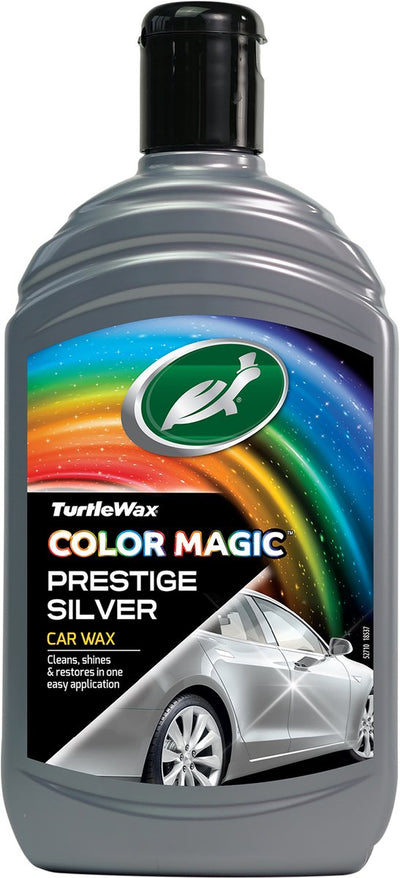 Turtle Wax Color Magic Prestige Silver Wax - nettoie et donne de la brillance - restaure et ajoute de la couleur - camoufle les rayures et les taches ternes - offre une protection durable - rapide et facile à utiliser - 500 ml
