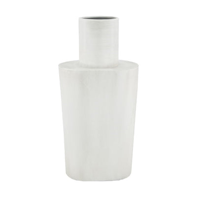 Vase collections naturelles métal h28,5cm blanc