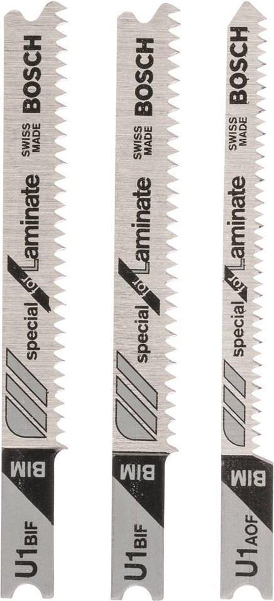 Bosch - jeu de 3 lames de scie sauteuse à tige en U (2 ; u 1 bif) ; (1 ; u 1 aof)