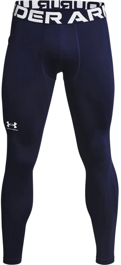 Under Armour UA CG Armour Leggings-Bleu Leggings de sport pour hommes - Midnight Navy - Blanc