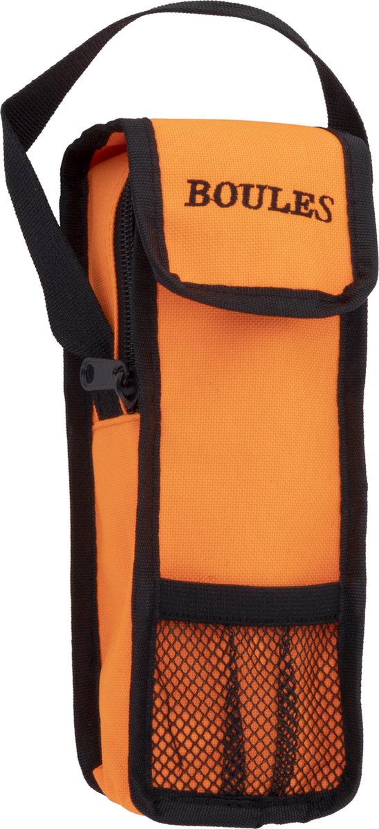 Sac de rangement pour jeu de boules Engelhart – orange – convient pour 3 boules de pétanque – sac de pétanque avec poignée – fermeture velcro – accessoire boules –
