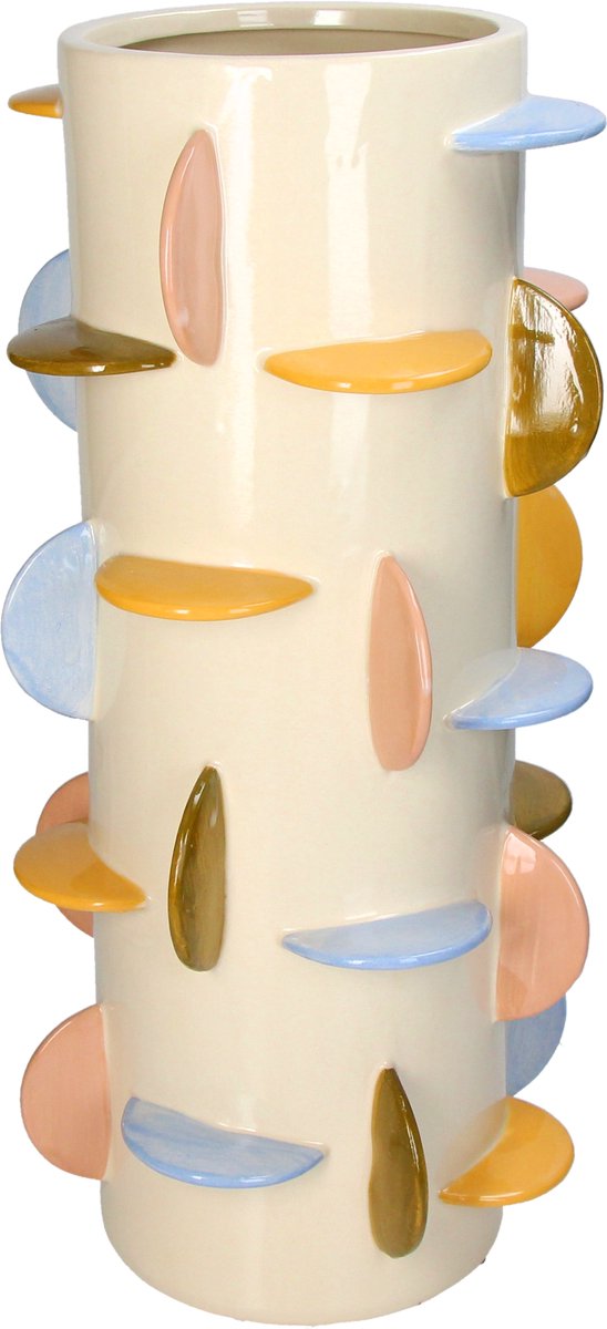 Vase collection Hd disques faïence 21,5x21,5x46cm
