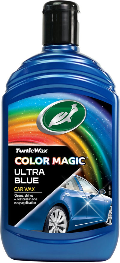 Turtle Wax Color Magic Cire ultra bleue - nettoie donne de la brillance - restaure et ajoute de la couleur - camoufle les rayures et les taches ternes - offre une protection durable - rapide et facile à utiliser - 500 ml