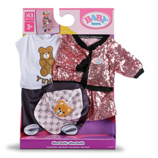 Tenue glamour bébé né 43cm | 2 pièces