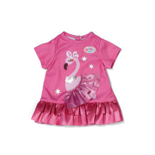 Robe baby born flamant rose 43 cm | 2 pièces