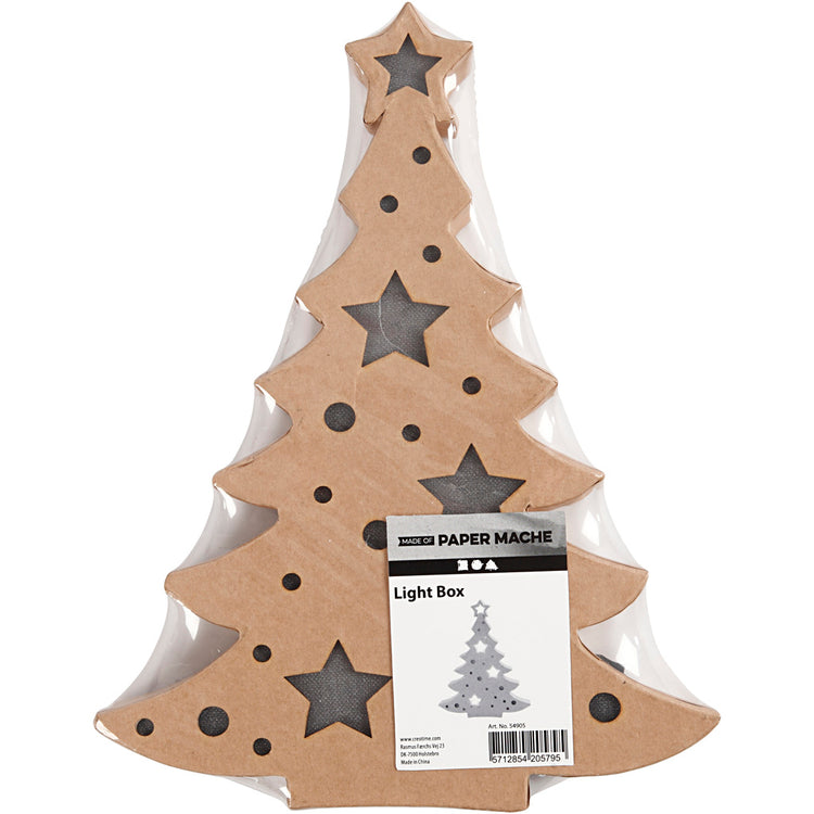 Figurine d'entreprise Creativ avec lumière, sapin de Noël, h : 27 cm, p : 4 cm, l : 21,5 cm, 1 pièce