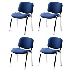 Chaise visiteur nowy styl iso plus chrome bleu