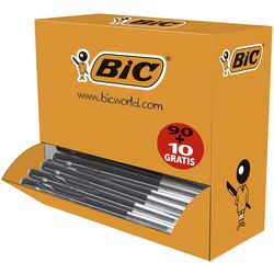 Stylo à bille bic m10, pack économique, moyen, 0,5mm, noir