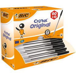 Pack économique Bic cristal avec capuchon moyen noir