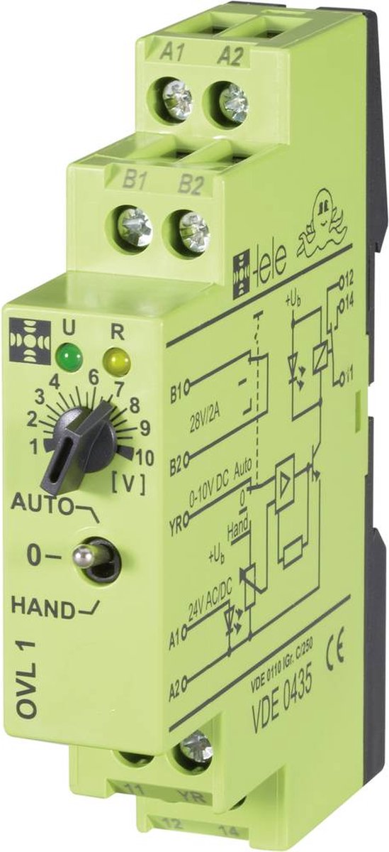 Tele ovl1 24 v ac dc 0 - 10 v relais de couplage 24 v dc, 24 v ac 5 a 1x contact inverseur 1 pièce(s)