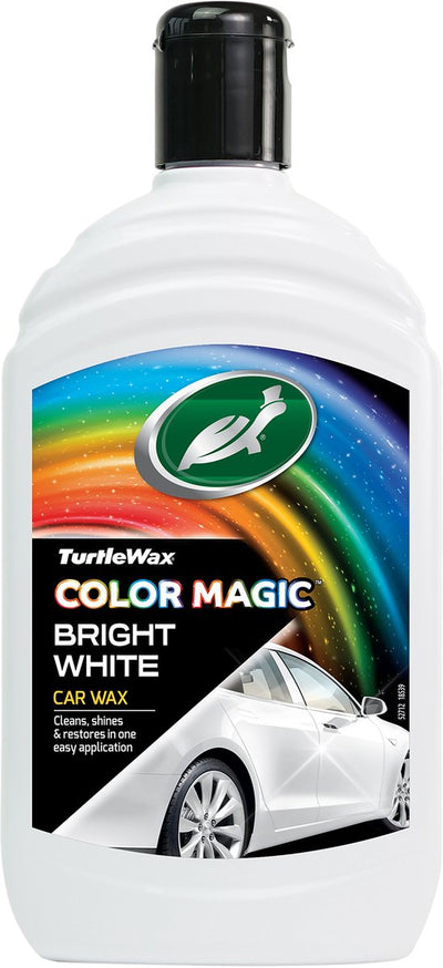 Turtle Wax Color Magic Cire blanche brillante - nettoie donne de la brillance - restaure et ajoute de la couleur - camoufle les rayures et les taches ternes - offre une protection durable - rapide et facile à utiliser - 500 ml