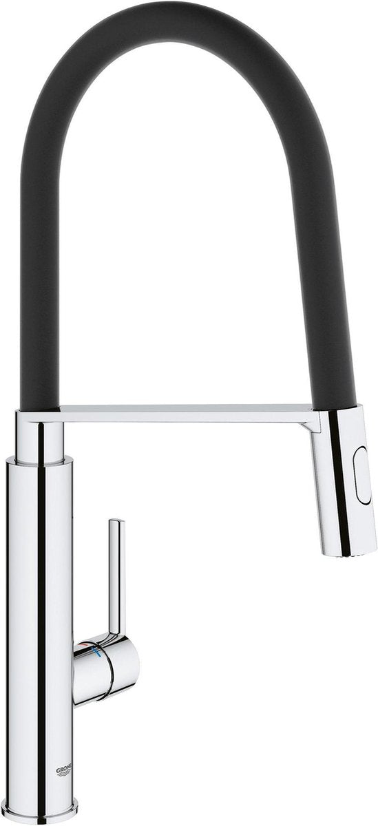 Robinet de cuisine professionnel Grohe quickfix feel - bec haut pivotant - 2 options de jet - chrome