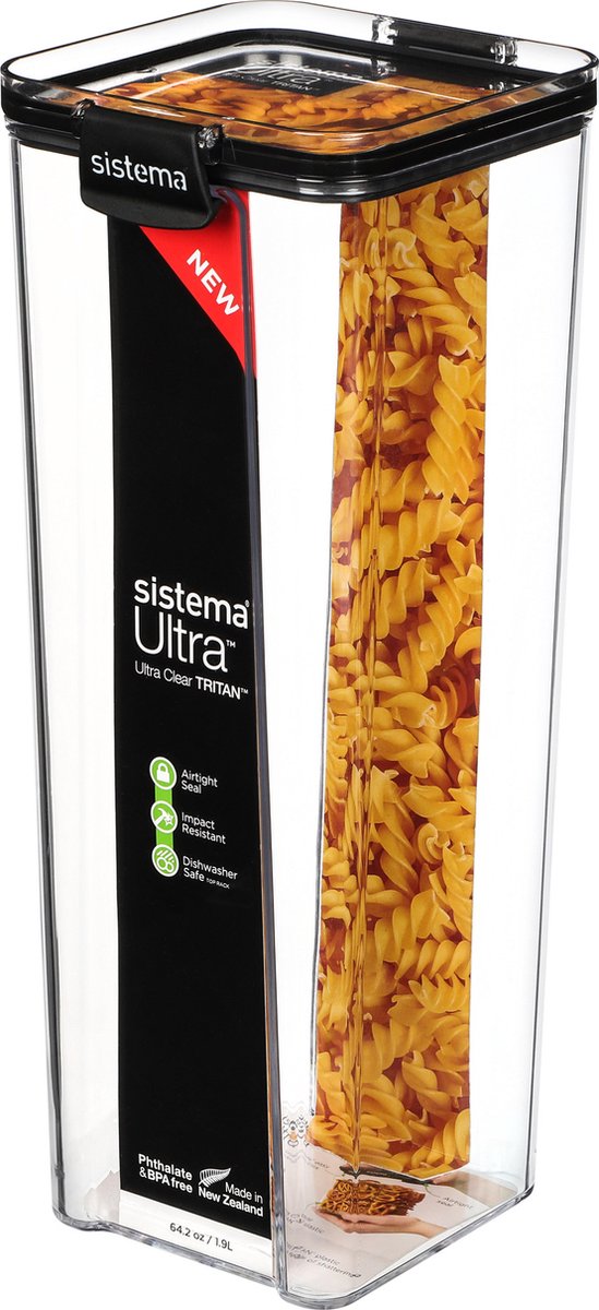 Boîte de rangement ultra carrée Sistema - 1,9l