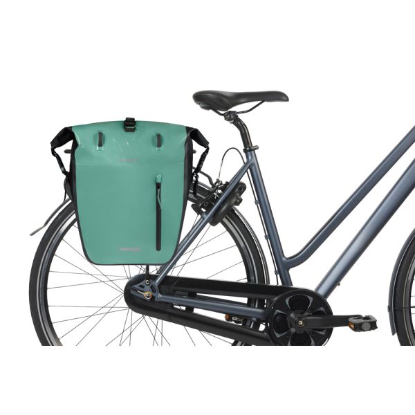 Basil sac de vélo simple rivo l bâche mik 25-31l 14 x 28 x 43 cm - vert noir
