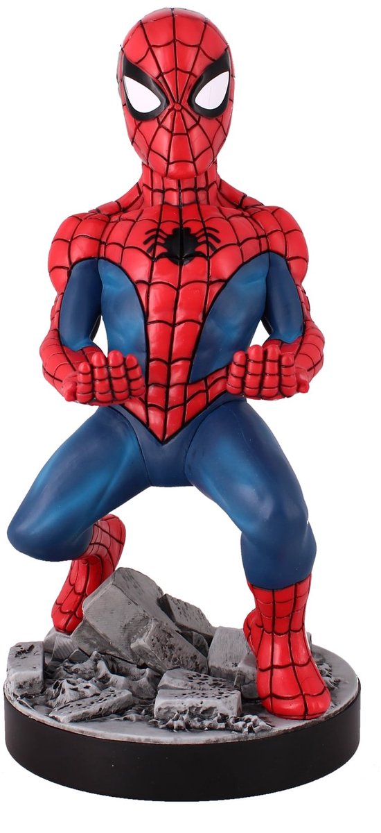 Cableguys Spiderman - support de figurine pour téléphone | contrôleur | étui de chargement (attaches-câbles d'origine)