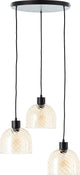 Brilliant casto - suspension - 3 lumières - e27 max 3x25w - verre - ambre - noir