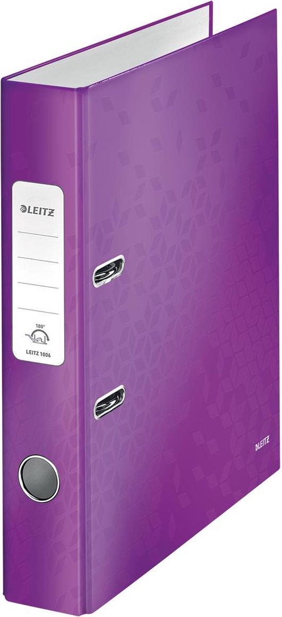 Classeur résistant Leitz wow 180° - capacité de 350 feuilles A4 - largeur de dos de 50 mm - violet