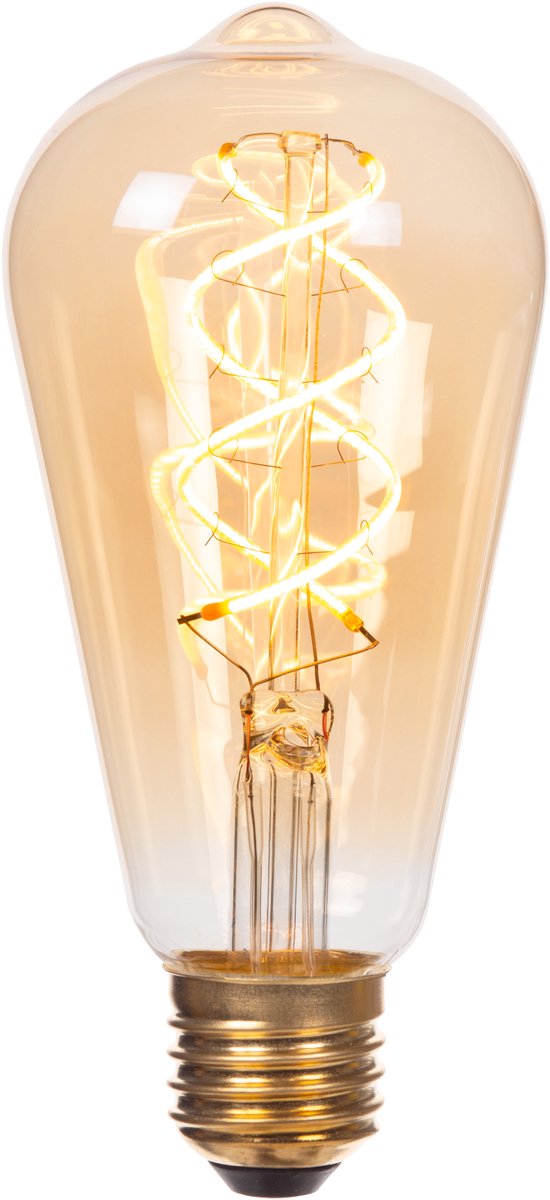 Lucide st64 - lampe à filament - ø 6,4 cm - led 3 stepdim (mémoire) - e27 - 1x4,9w 2200k - ambre