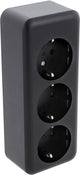 Prise Q-link | construction | 3 fois | avec terre de protection | allongé | noir - 00.945.55