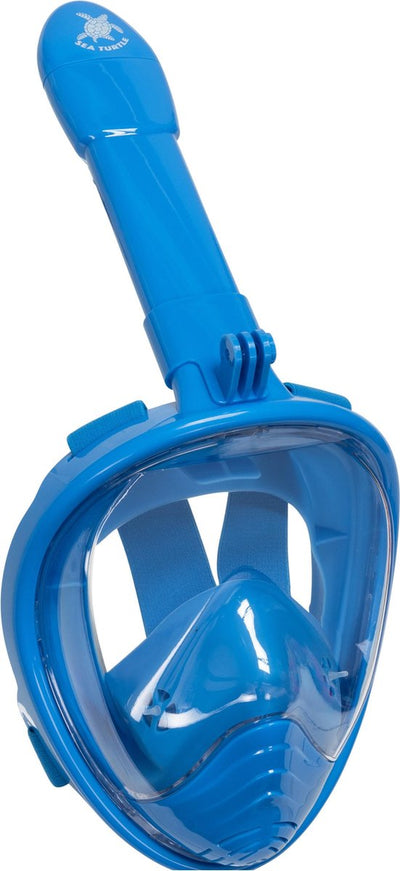 Masque de plongée pour tortue de mer - tuba - lunettes de plongée - ensemble de tuba - masque complet - enfants - bleu - xs