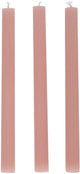 Ensemble de bougies Arti casa - Bougies de dîner nervurées 3 pièces - rose