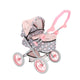 Poupée. + sac de soins rose gris 65x35.5x75 cm