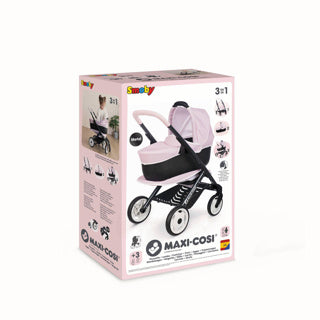 Poupée Pram Quinny Maxi Cosi 3 en 1 rose doux