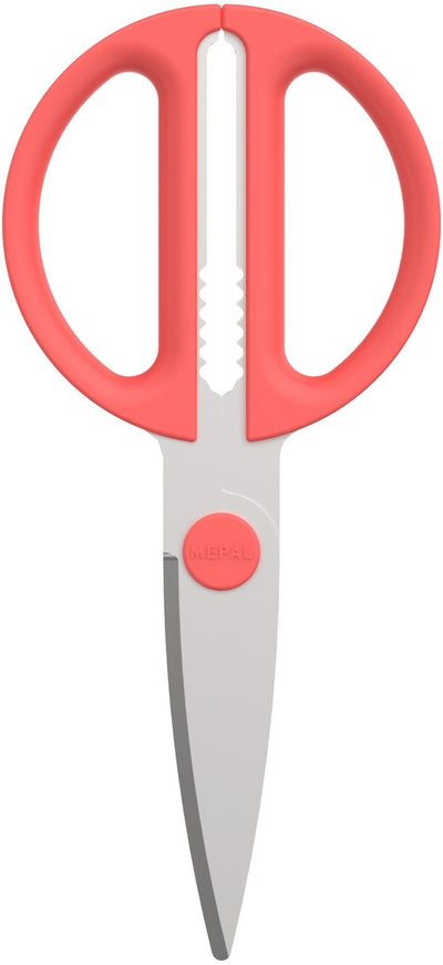Ciseaux Mepal chef it - ciseaux de cuisine - fonction supplémentaire pour casser des noix ou ouvrir une coquille - poignée ergonomique - ustensiles de cuisine - corail