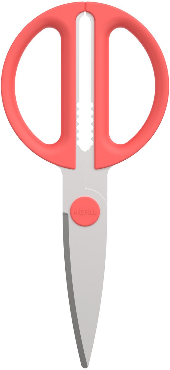 Ciseaux Mepal chef it - ciseaux de cuisine - fonction supplémentaire pour casser des noix ou ouvrir une coquille - poignée ergonomique - ustensiles de cuisine - corail