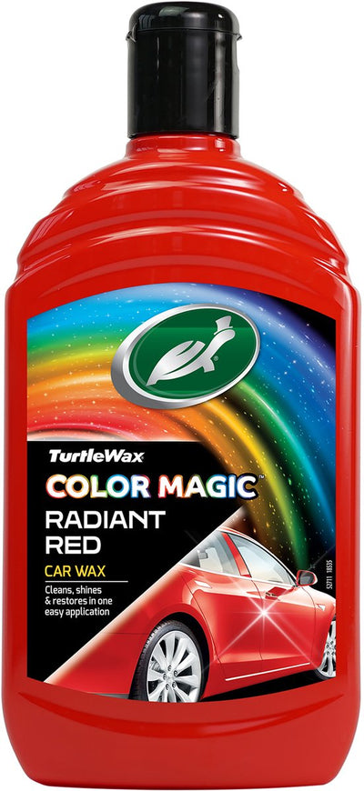 Turtle Wax Color Magic Cire rouge rayonnante - nettoie donne de la brillance - restaure et ajoute de la couleur - camoufle les rayures et les taches ternes - offre une protection durable - rapide et facile à utiliser - 500 ml