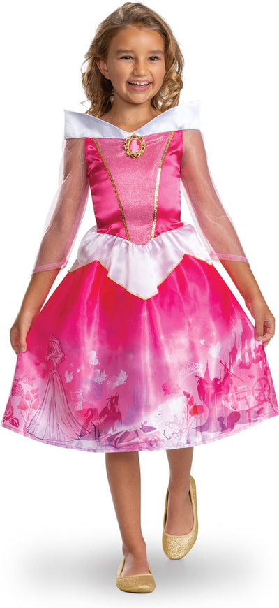 Déguisement princesse disney - la belle au bois dormant, robe classique aurore, taille xs (3-4 ans), fille
