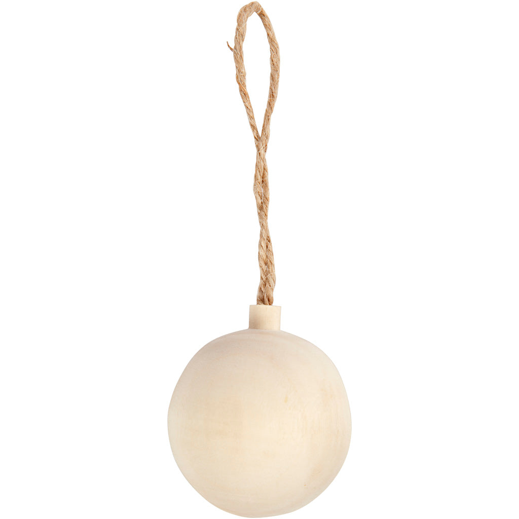 Creativ Company Christmas Ball Pendant Wood, 4,8 cm
