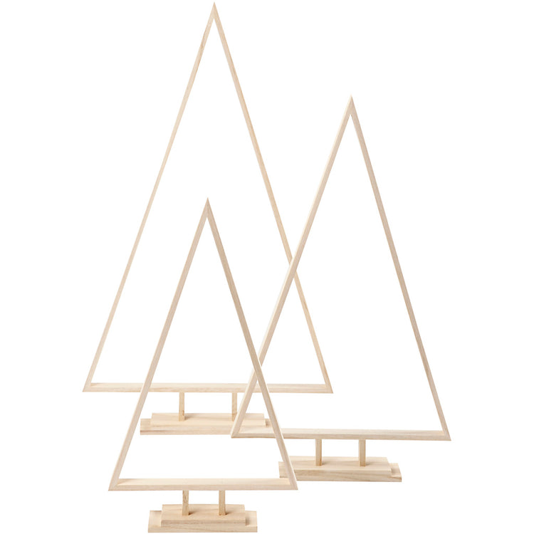 Sapins de Noël Creativ company, h: 40+50+60 cm, l: 22,5+29+35 cm, 3 pièces 1 carton