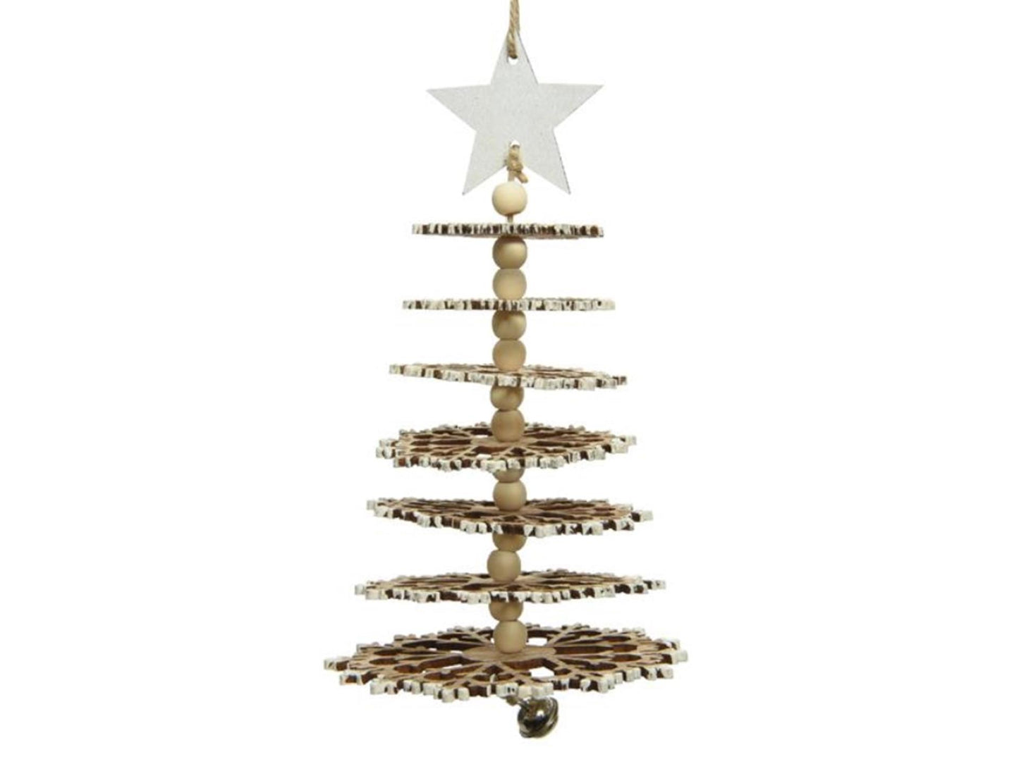 Decoris Pendentif de Noël arbre 3D bois 21cm