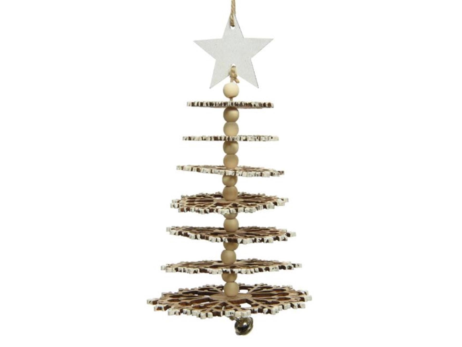 Decoris Pendentif de Noël arbre 3D bois 21cm