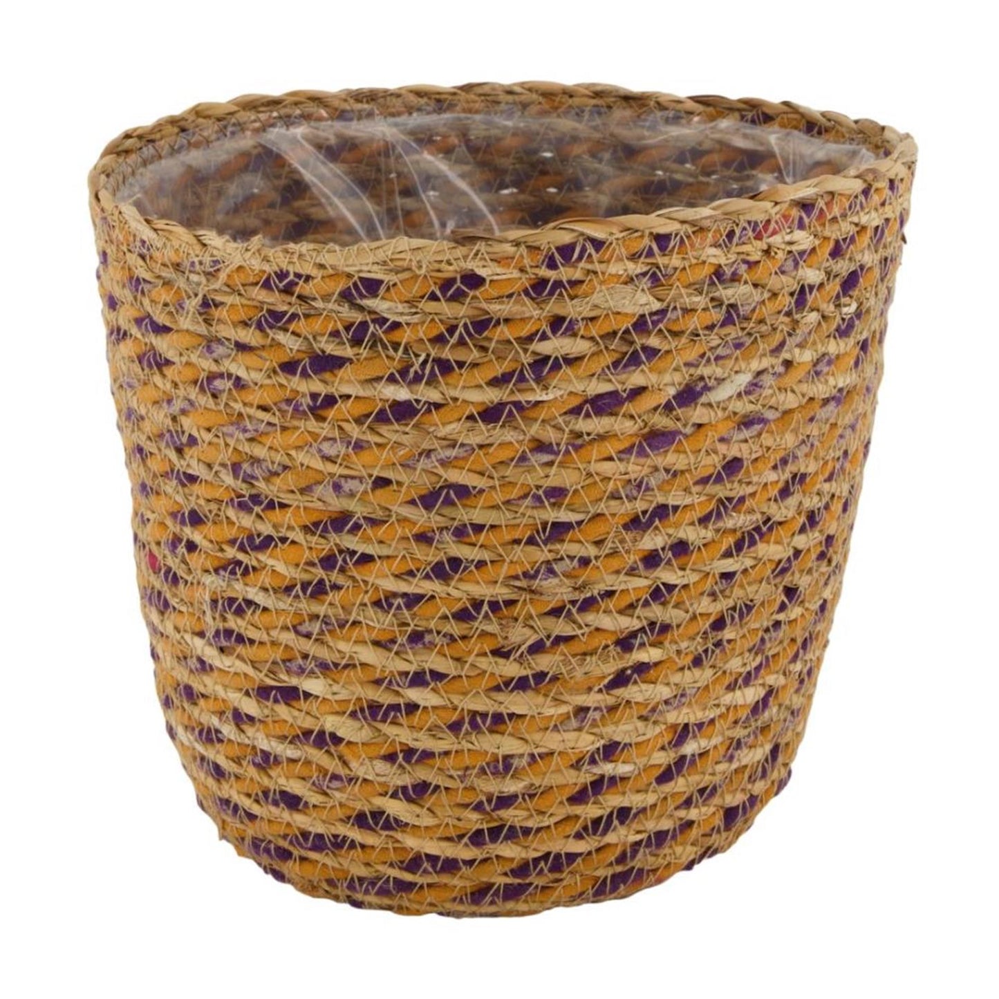 Panier de collections naturelles jonc de mer ø18x16cm multi