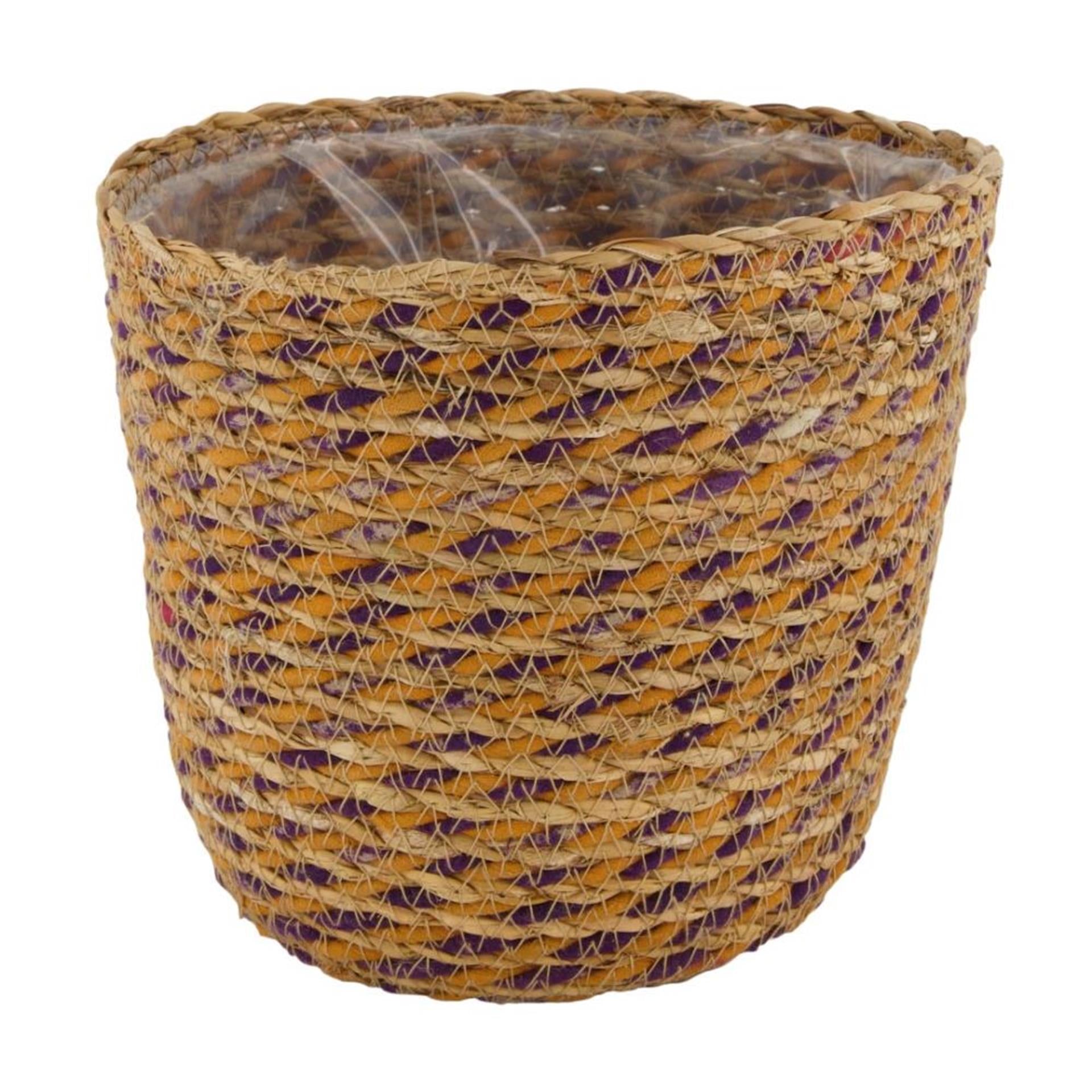 Panier de collections naturelles jonc de mer ø18x16cm multi