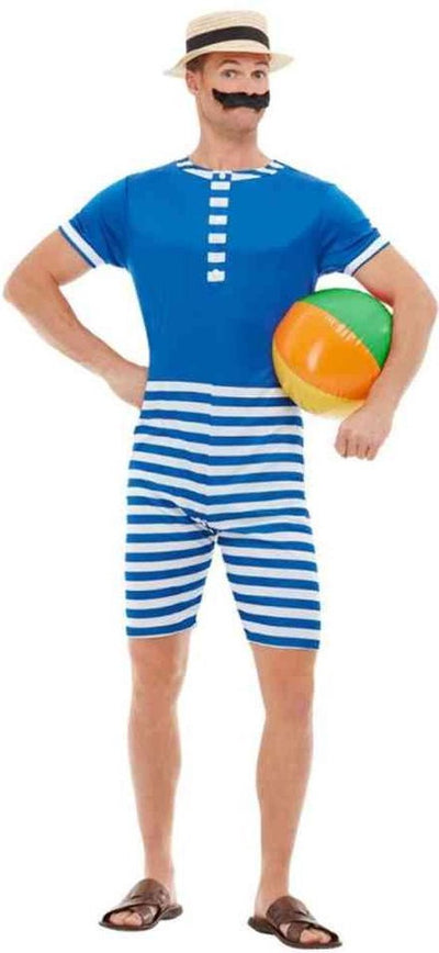 Smiffys - Costume de maillot de bain années 20 - l - bleu blanc