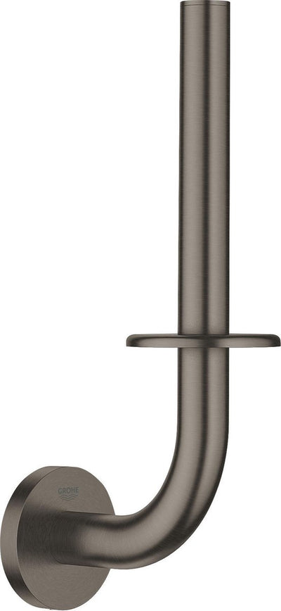 Porte-rouleau de rechange Grohe essentials - porte-rouleau de papier toilette pour 1 rouleau - graphite dur brossé (anthracite mat) - métal