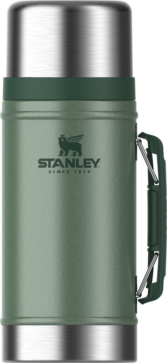 Pot alimentaire Stanley classic légendaire 0,94 l - boîte à lunch thermos garde au chaud pendant 20 heures - le couvercle sert de bol - récipient alimentaire étanche - sans BPA - passe au lave-vaisselle - vert martelé