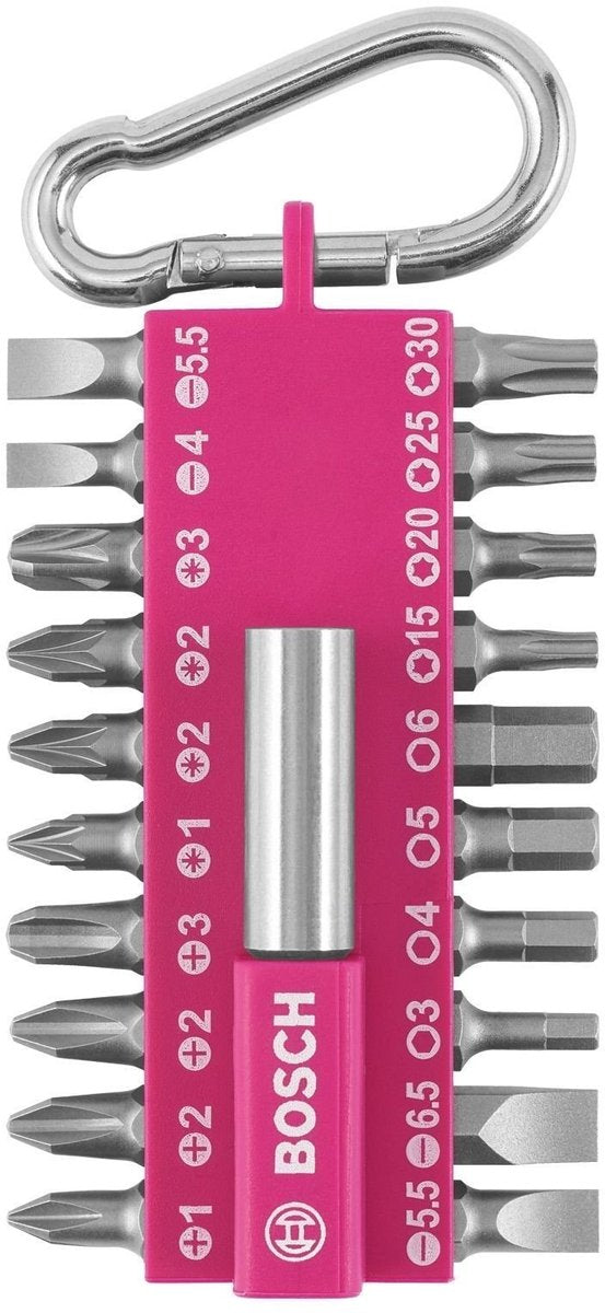Bosch vis mp jeu d'embouts de tournevis 21 pièces (fuchsia)