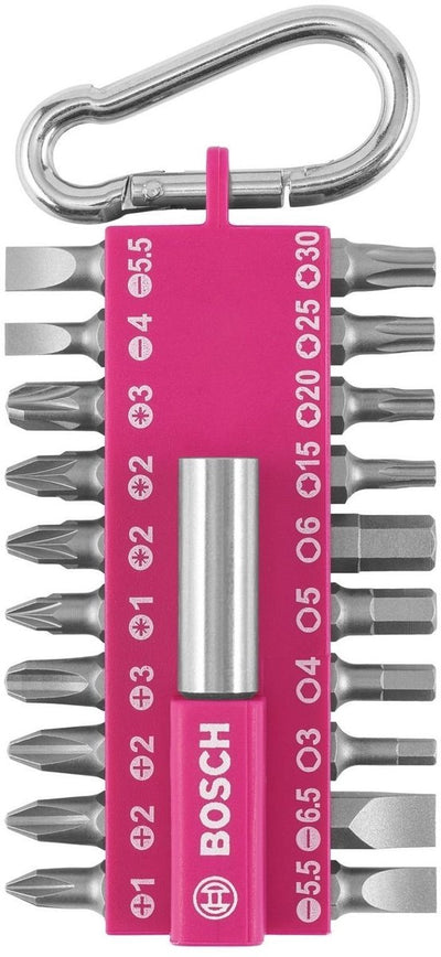 Bosch vis mp jeu d'embouts de tournevis 21 pièces (fuchsia)
