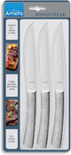 Amefa bongo 3 couteaux à steak xl - acier inoxydable - passe au lave-vaisselle - steak - design martelé brillant