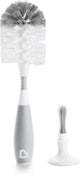 Goupillon Munchkin - poils - goupillon - brosse de nettoyage - avec ventouse - goupillon pour biberon et tétine - gris