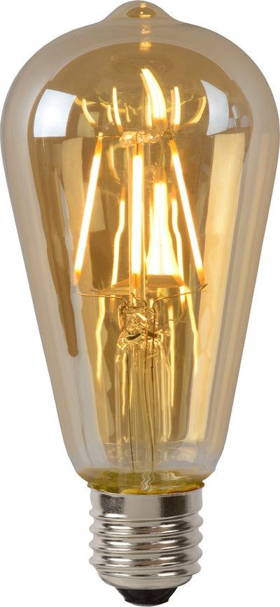 Lucide st64 - lampe à filament - ø 6,4 cm - LED dimmable - E27 - 1x5W 2700K - ambre