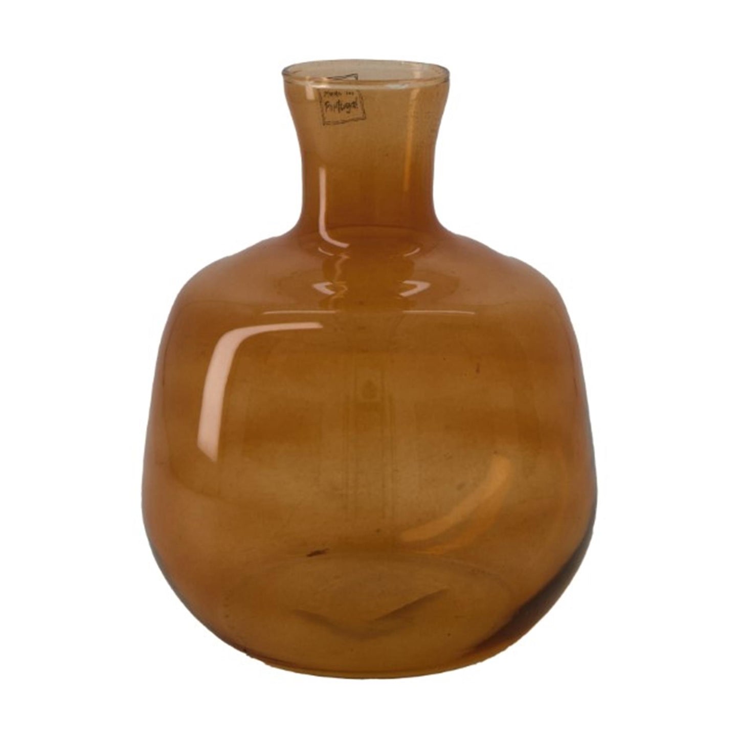 Vase collections naturelles verre ø16,5x19cm marron