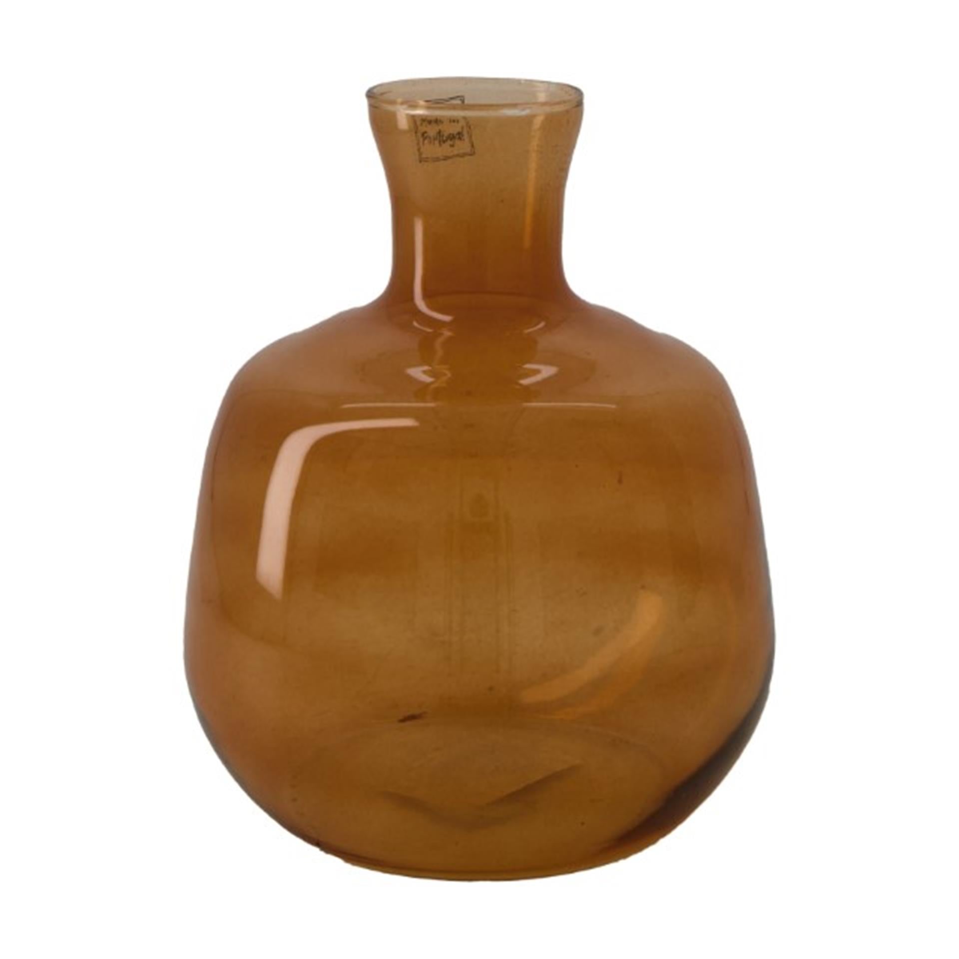 Vase collections naturelles verre ø16,5x19cm marron