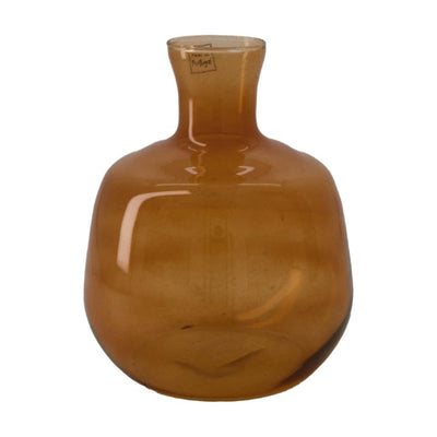 Vase collections naturelles verre ø16,5x19cm marron