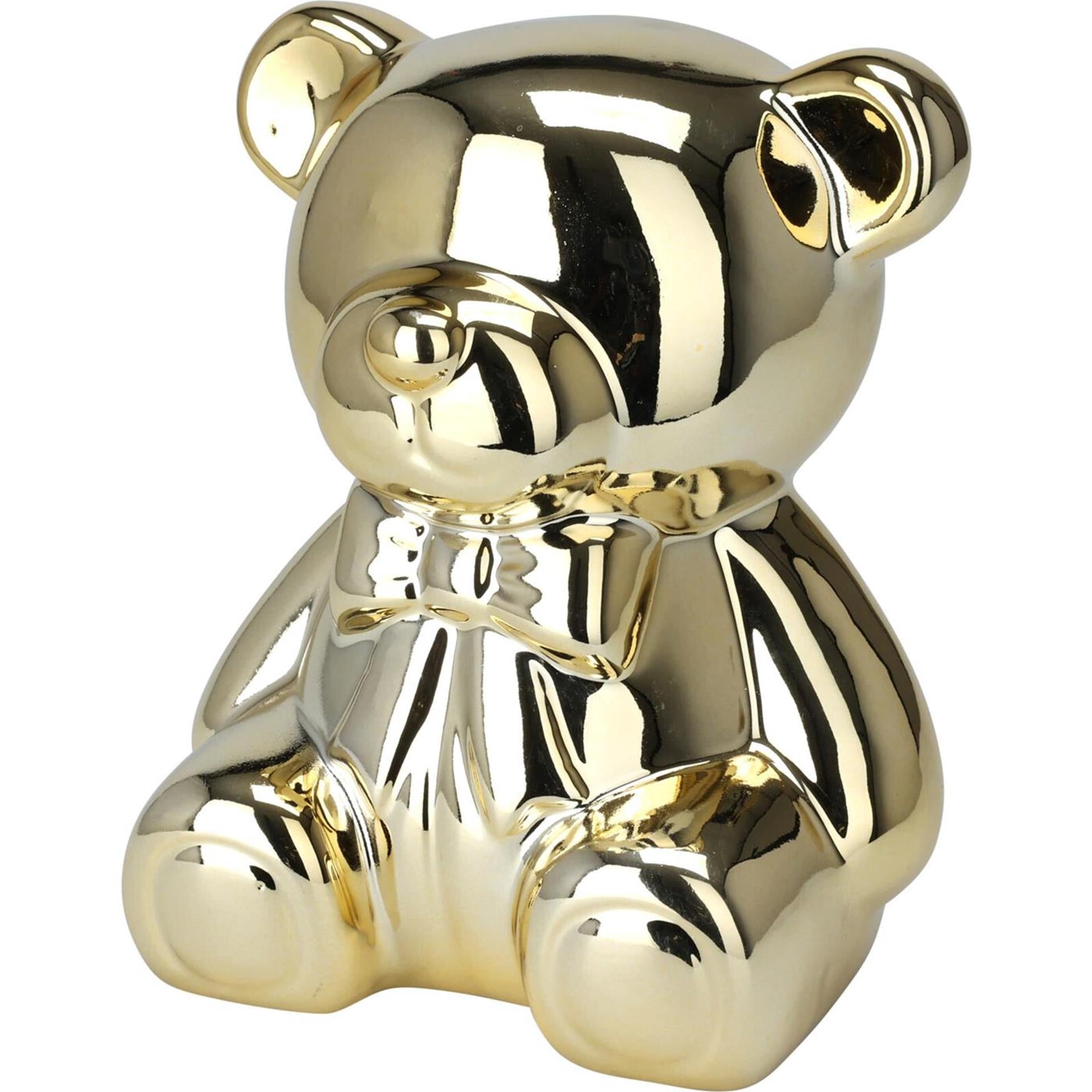 Tirelire style maison ours argent or